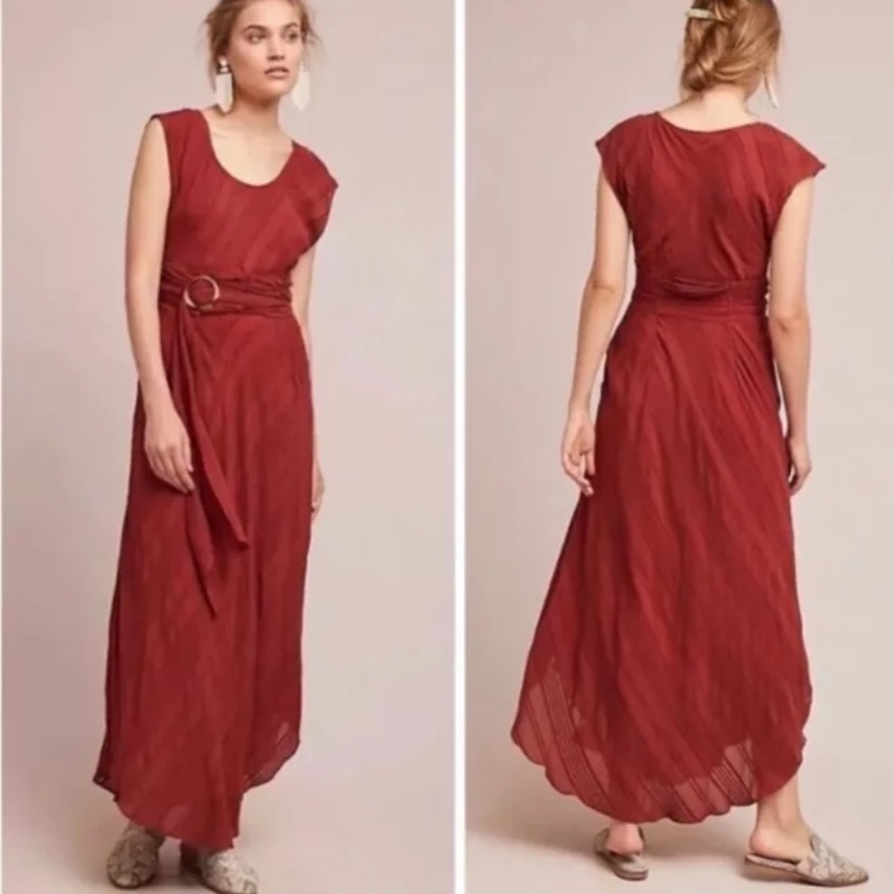 Anthropologie Red Maxi Dress